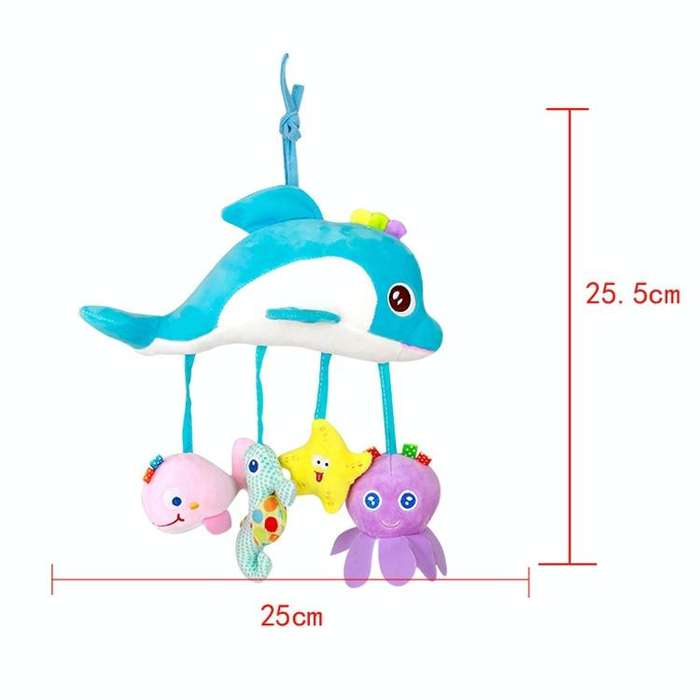 Baby Toys 0-1 Year Old Animal Bed Bells Soothing Plush Toys Baby Rattles Baby Carriage Hanging(B ...
