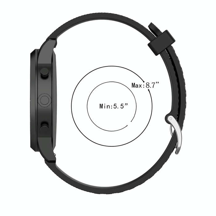 22mm Texture Silicone Wrist Strap Watch Band for Fossil Hybrid Smartwatch HR, Male Gen 4 Exploris...