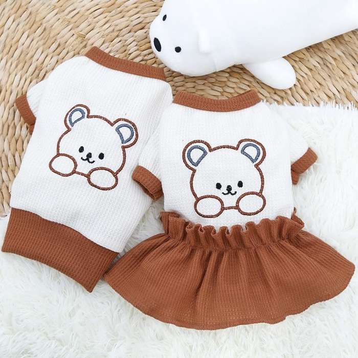 Pet Couple Bottoming Shirt Cat Dog Clothes, Size: S(T-shirt)
