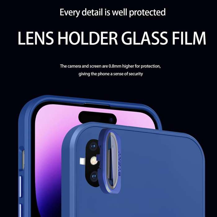 For iPhone X / XS Skin Feel Magnifier MagSafe Lens Holder Phone Case(Purple)
