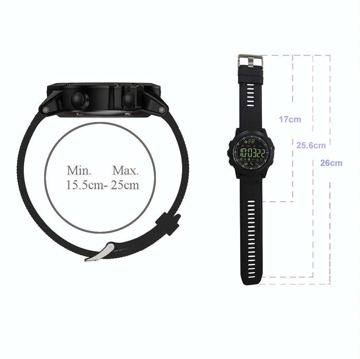PR1-2 1.24 inch IP68 Waterproof Sport Smart Watch, Support Bluetooth / Sleep Monitor / Call Remin...