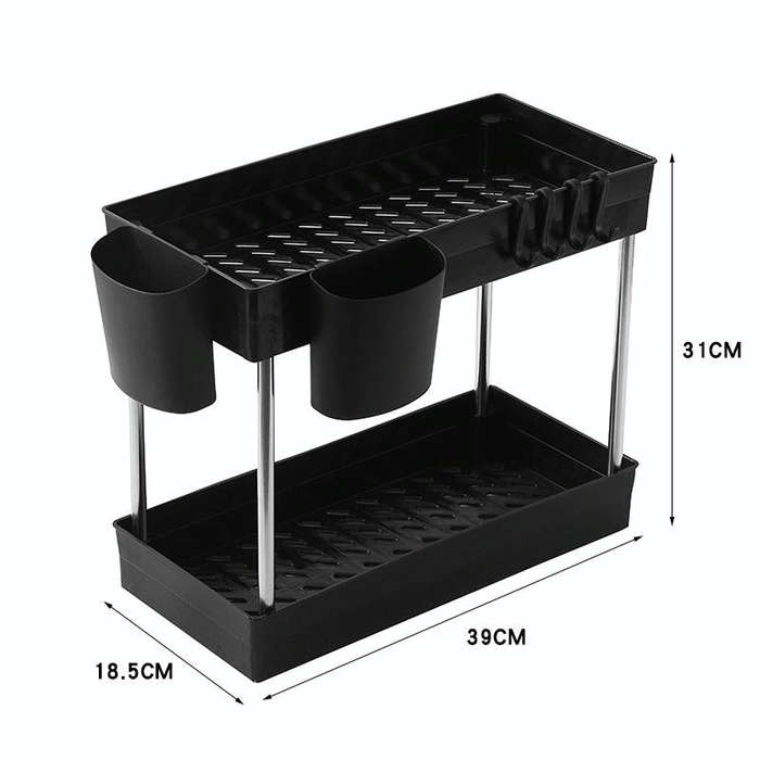 2222 Multifunctional Kitchen Counter Storage Rack, Spec: Cup Holder (Steel Color)