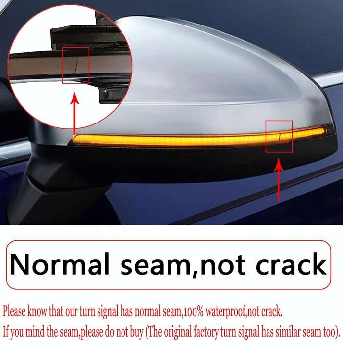 2pcs For Volkswagen Golf 5 MK5 2003-2008 Car Dynamic LED Turn Signal Light Rearview Mirror Flashe...