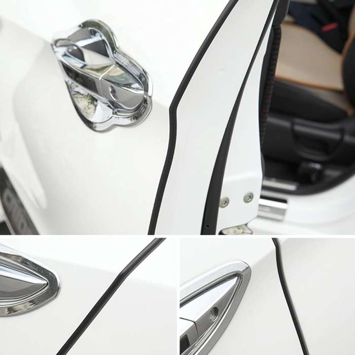 5.6m Car Decorative Strip Rubber Chrome Decoration Strip Door Seal Window Seal (Black)