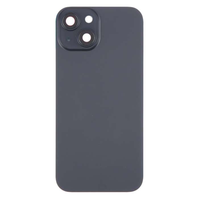 For iPhone 15 Plus Battery Back Cover with Camera Lens Cover + MagSafe Magnet(Black)