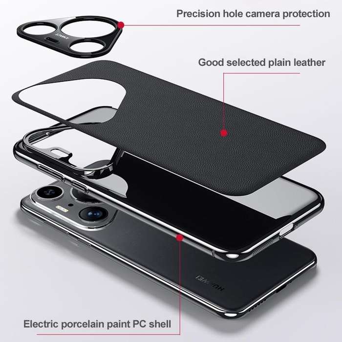 For Huawei Pura 70 Ultra Plain Leather Series Shockproof Phone Case(Silver)