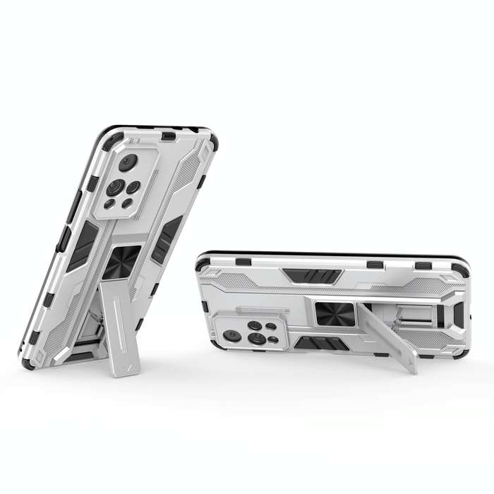 For Xiaomi Redmi Note 11 Pro Supersonic PC + TPU Shock-proof Phone Case with Holder(Silver)
