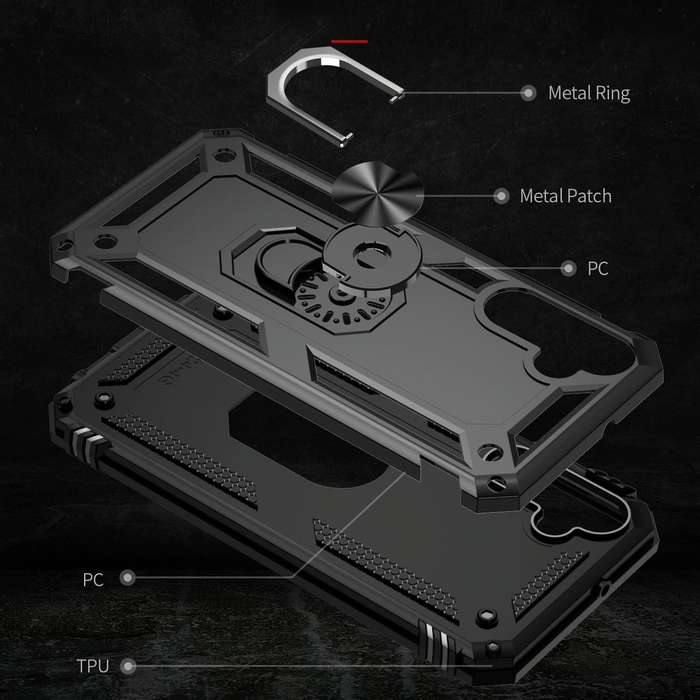 For Samsung Galaxy A24 4G Shockproof TPU + PC Phone Case(Black)