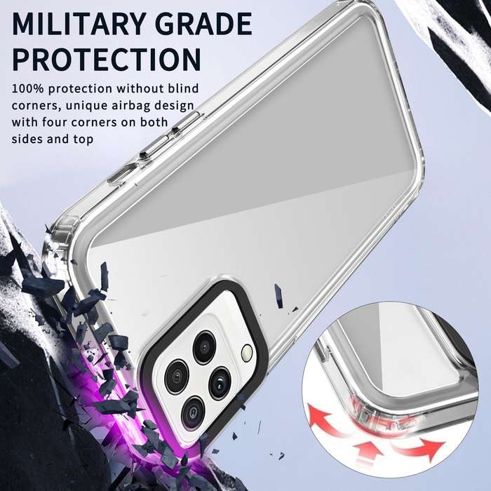 For Samsung Galaxy A22 4G Transparent Acrylic + TPU Shockproof Phone Case(Transparent)