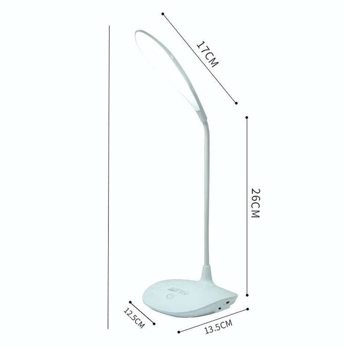 WS-601 USB Charging LED Reading Lamp Touch Dimming Bedroom Bedside Lamp, Size: 43x13.5cm(White)