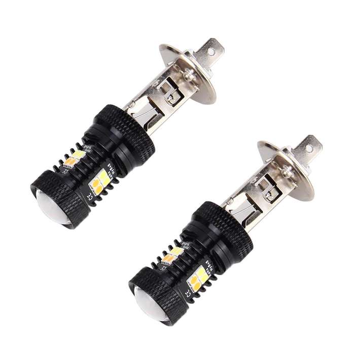 2 PCS Super Bright H1 DC 12V 5W 350LM Auto Car Fog Light with 16 SMD-3030 LED Bulbs Lamp, White +...