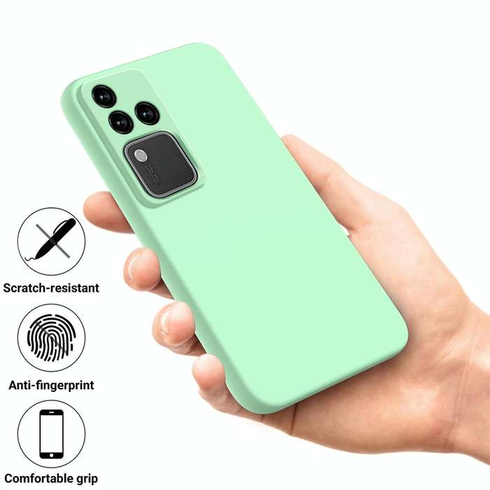 For vivo S18 / S18 Pro / V30 / V30 Pro Solid Color Liquid Silicone Dropproof Full Coverage Phone ...