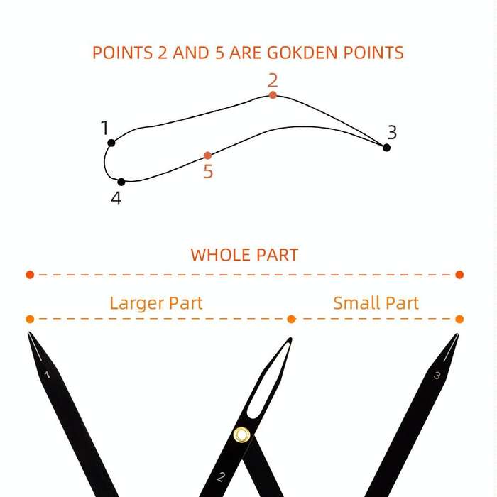Eyebrow Ruler Three-point Positioning Balance Eyebrow Card(Black)