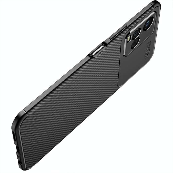 For vivo Y33S Carbon Fiber Texture Shockproof TPU Case(Black)