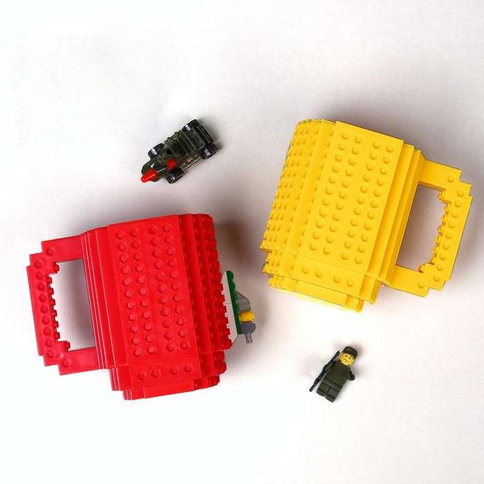 Building Blocks Design Creative Milk Mug Coffee Cup Build-on Brick Drinking Water Holder, Value:3...