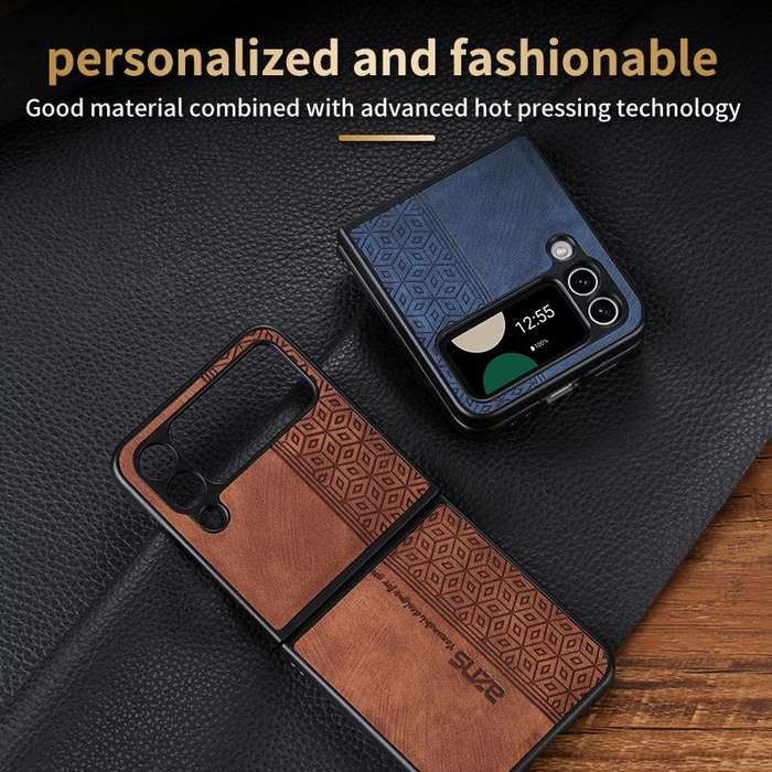For Samsung Galaxy Z Flip4 5G AZNS 3D Embossed Skin Feel Phone Case(Black)