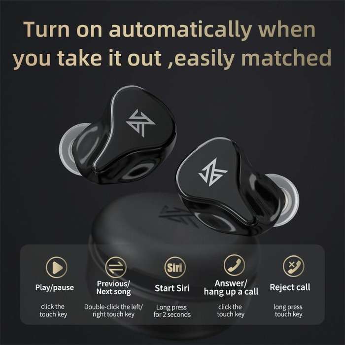KZ Z1 Pro Dynamic True Wireless Bluetooth 5.2 Sports In-ear Earphone(Black)