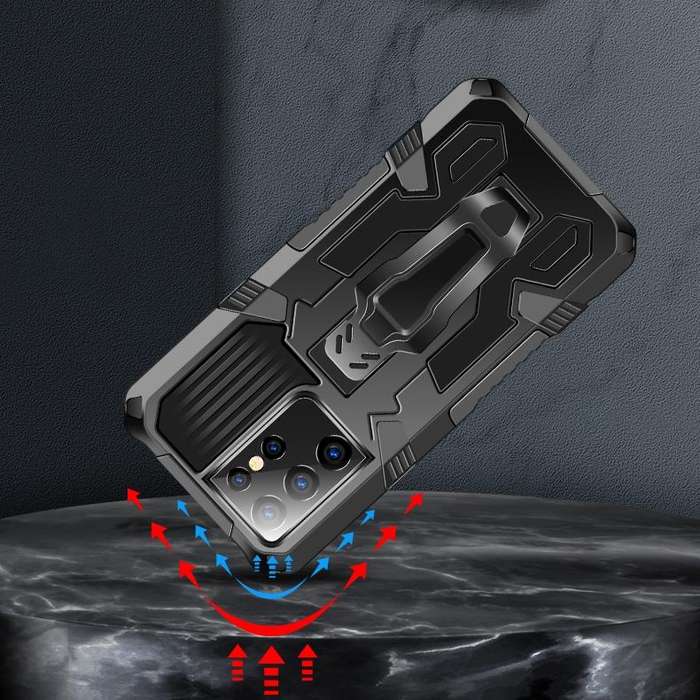 For Samsung Galaxy S21 5G Machine Armor Warrior Shockproof PC + TPU Protective Case(Black)