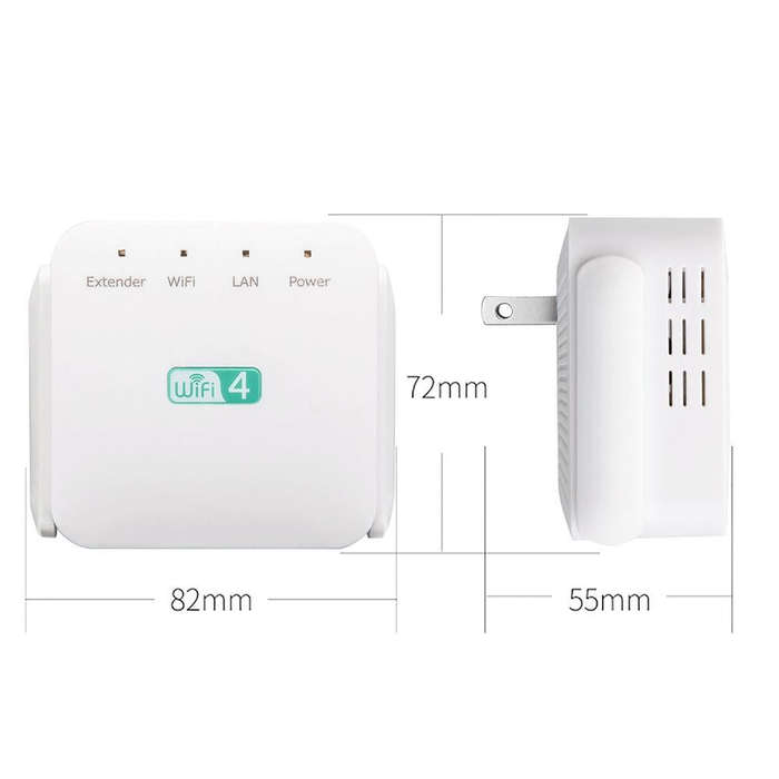 2.4G 300M Wi-Fi Amplifier Long Range WiFi Repeater Wireless Signal Booster EU Plug Black