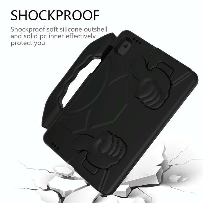 For Samsung Galaxy Tab S6 Lite / P610 Thumb Bracket EVA Shockproof Tablet Case(Black)