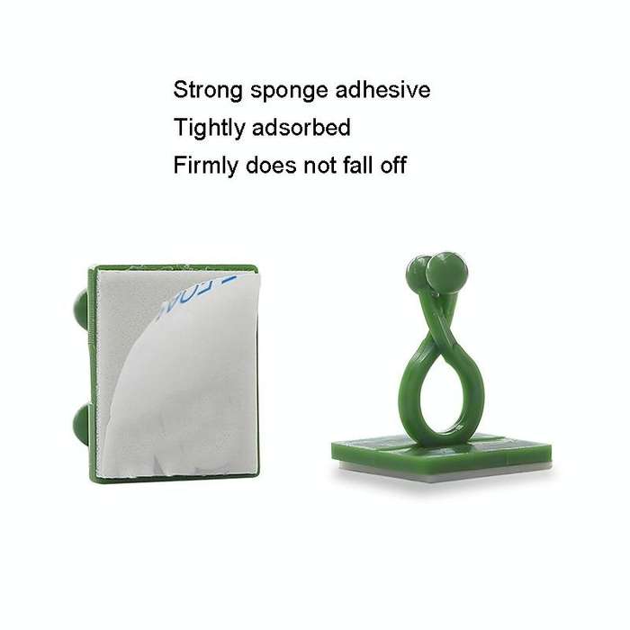 Medium 50pcs Plant Climbing Wall Buckle Vine Traceless Plant Fixer Self-Adhesive Hooks(Green)