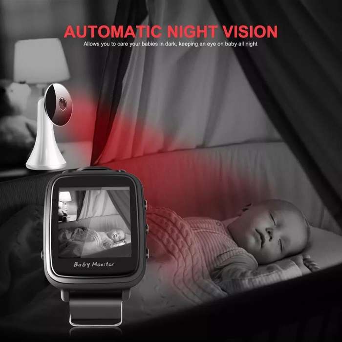 VB606 Smart Watch Style Baby Monitor Portable 2.4Ghz Wireless Video Baby Cry Alarm Mic Camera(US ...