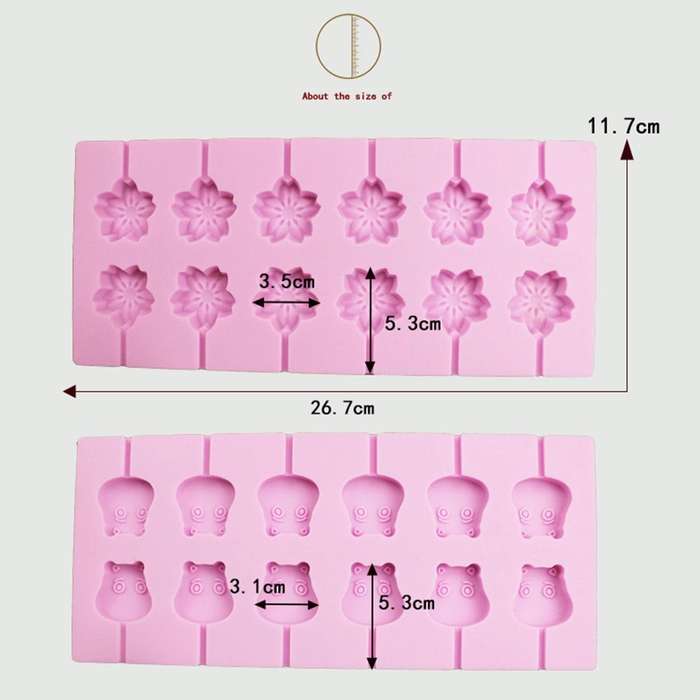 12-Capacity DIY Silicone Lollipop Chocolate Molds(Cow Shape)