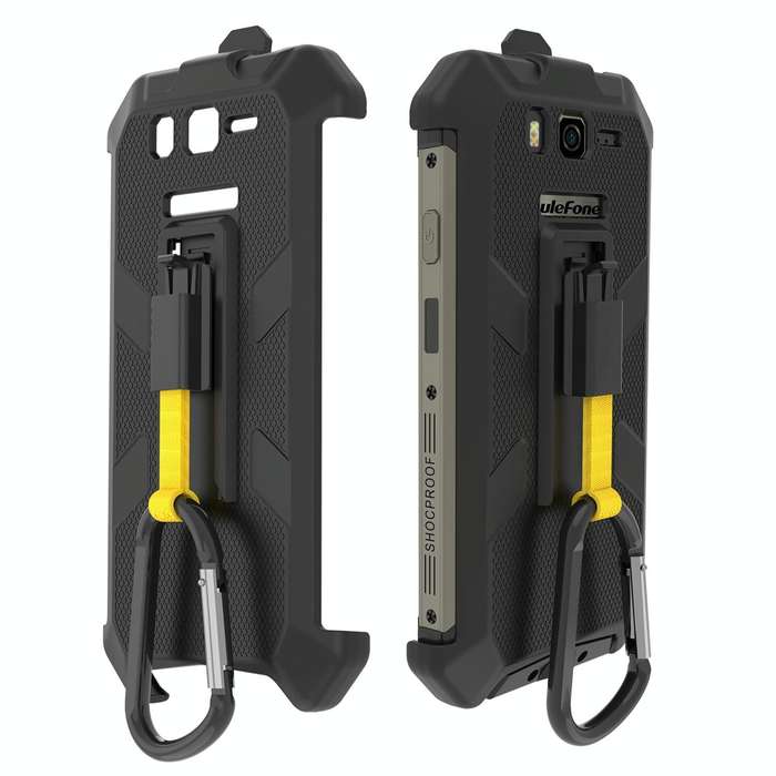 For Ulefone Armor 20WT Ulefone Back Clip Phone Case with Carabiner (Black)