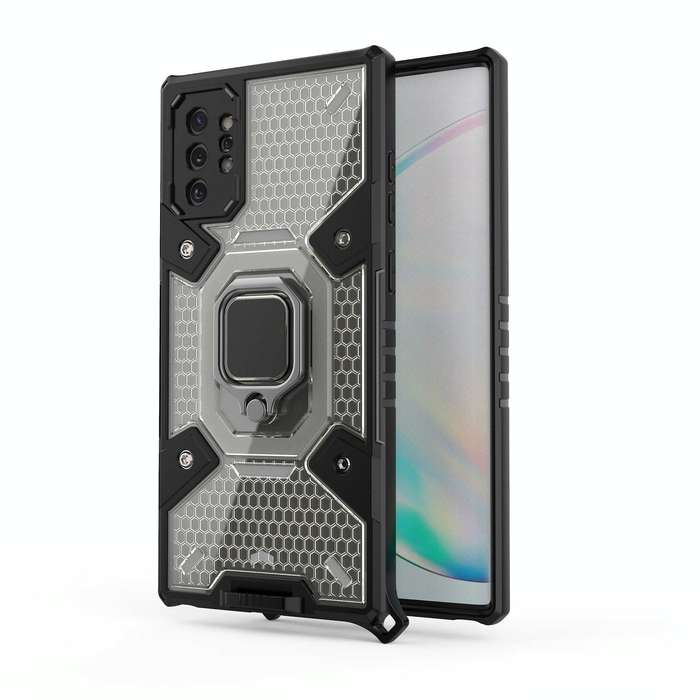For Samsung Galaxy Note10+ Space PC+TPU Ring Holder Protective Case(Silver)