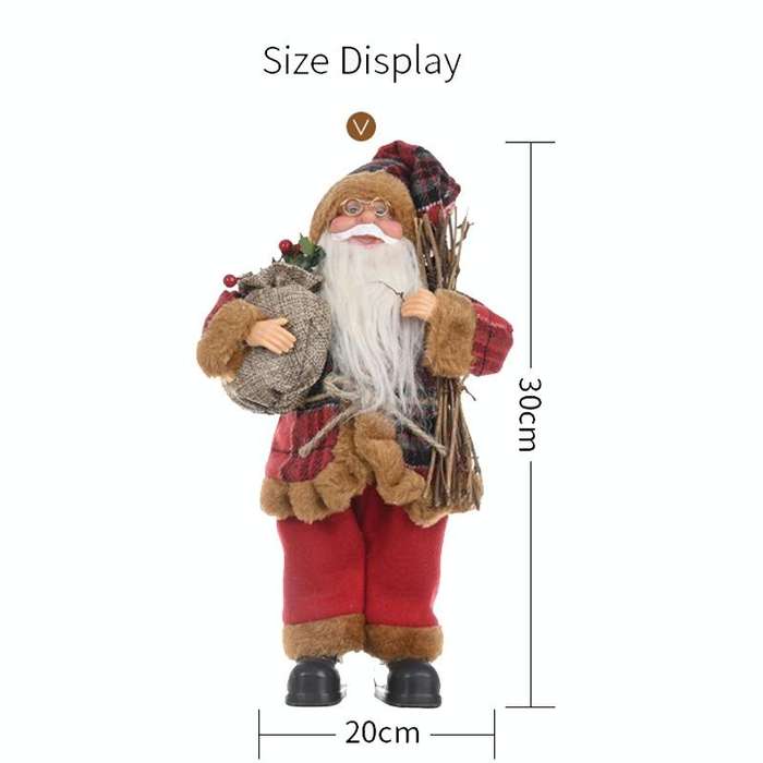 Christmas Decoration Standing Santa Claus Doll Christmas Backpack Old Man Doll Ornaments, Specifi...