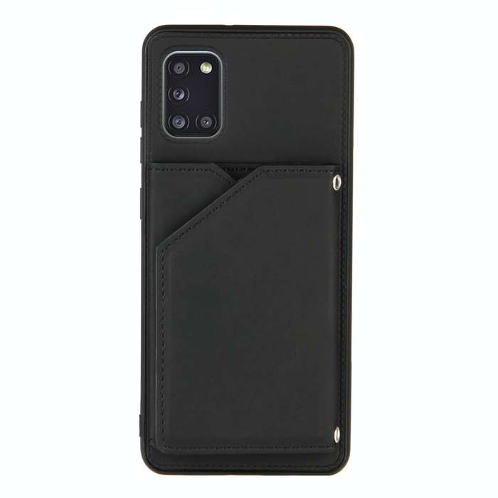 For Samsung Galaxy A31 Skin Feel PU + TPU + PC Back Cover Shockproof Case with Card Slots & Holde...