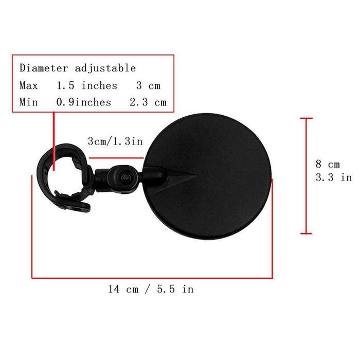 Universal 360 Rotate Adjustable Bicycle Rearview Handlebar Wide-angle Convex Mirror Cycling Rear ...