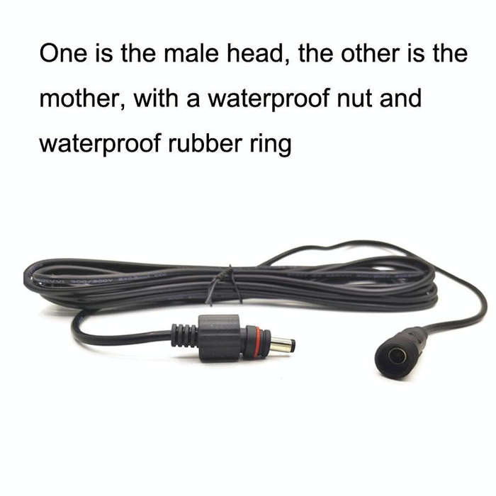 5m 12V/24V Monitoring Universal DC Pump Solar Light Extension Cable(Black)