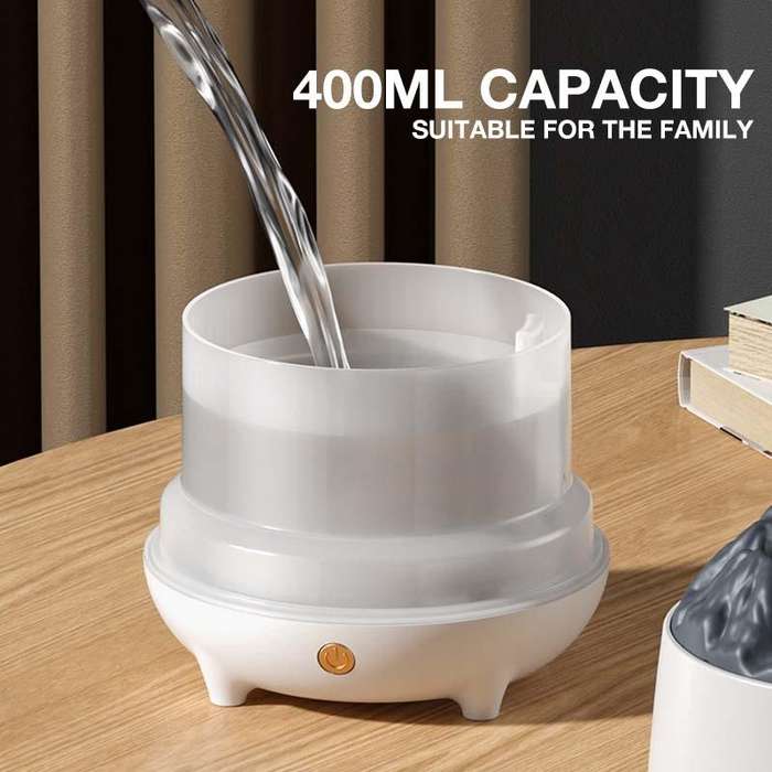 HS01 Simulation Flame Humidifier Home Aromatherapy Machine With Night Light(White)