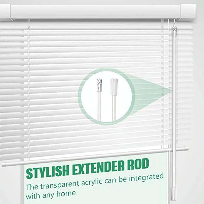 5PCS Blinds Acrylic Transparent Rod Move Light Rod With Hook Handle, Size: 12 Inch