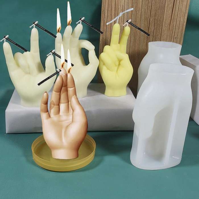 DIY Hand Shaped Scented Candle Silicone Mold, Specification: SX-LZ-332