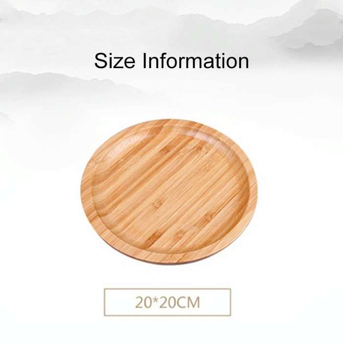 Household Creative Simple Round Bamboo Tea Tray Mini Tea Table, Diameter: 20cm