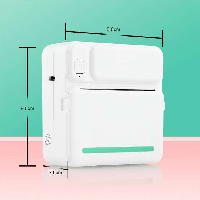 C19 200DPI Student Homework Printer Bluetooth Inkless Pocket Printer Pink Printer Paper x 5