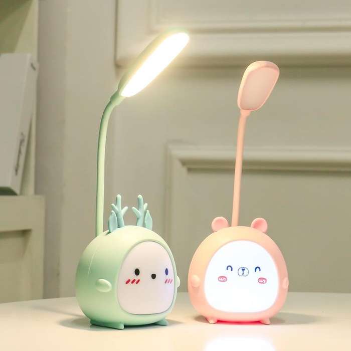 YW2021 Cartoon Cute LED Eye Protection Desk Lamp Student Dormitory Bedroom Folding Reading Desk L...
