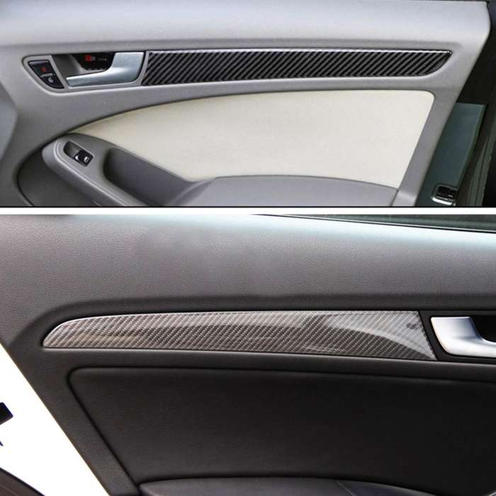 4 PCS Car Carbon Fiber Inner Door Panel Decorative Sticker for Audi A4L / A5 / Q5 2009-2016