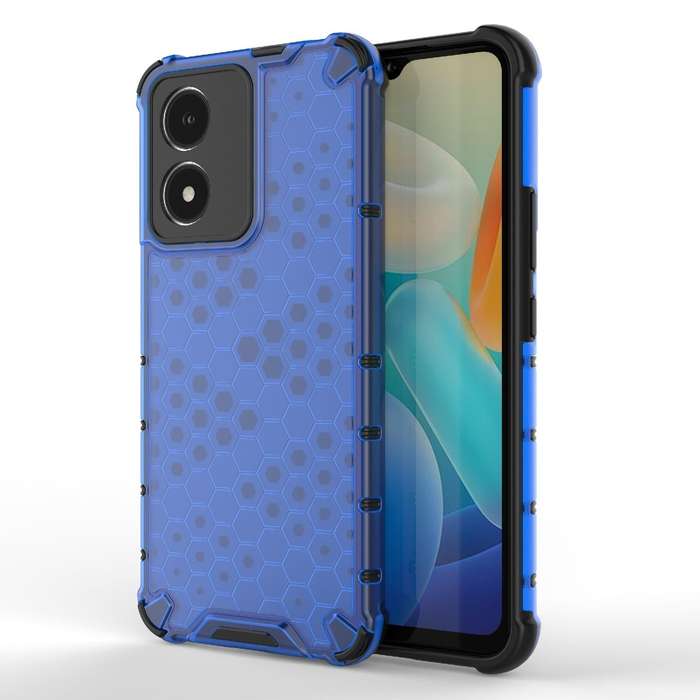 For vivo Y02s Honeycomb Phone Case(Blue)