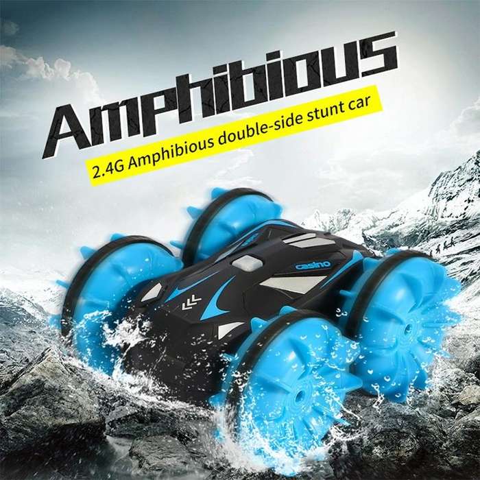 2.4G RC Stunt Car Land Water Double Side Amphibious Elves Simulate Remote Control Vehicle Toy (Gr...