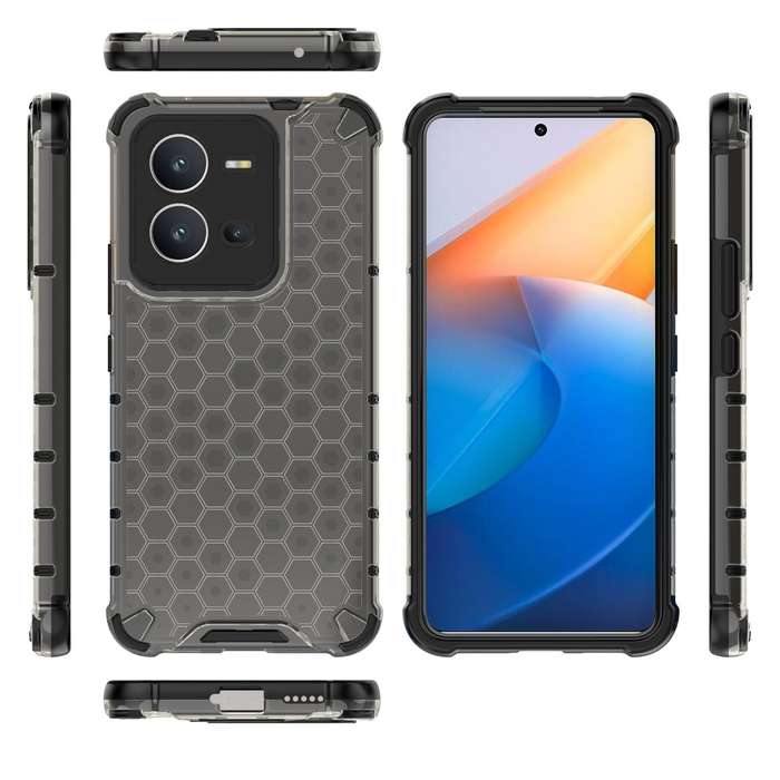 For vivo V25 5G / X80 Lite 5G Honeycomb Phone Case(Black)