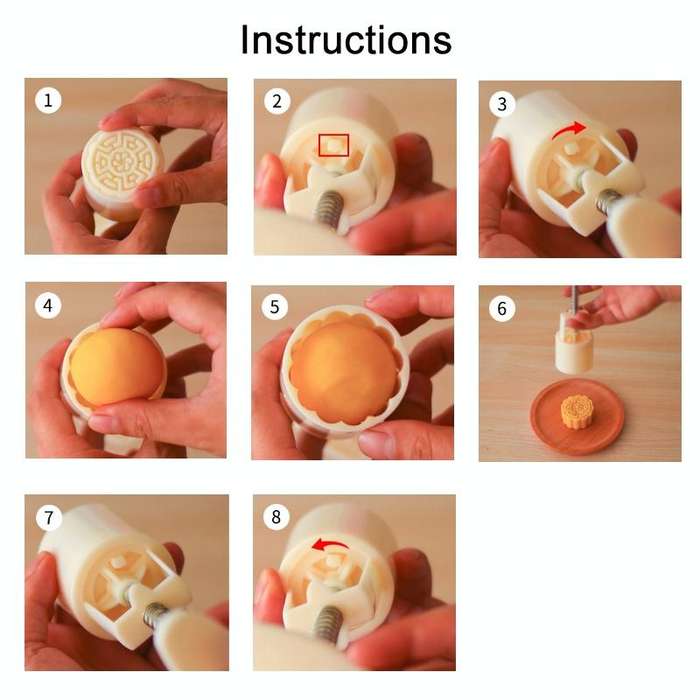 2 PCS Moon Festival Round Hand-Pressed Pastry Mold Baking Tools, Model: 41