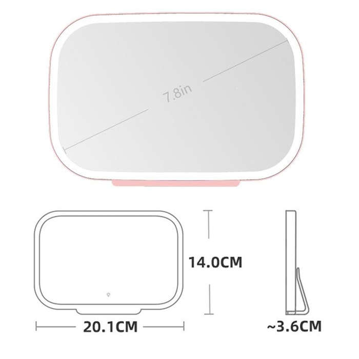 Car Sun Visor Makeup Mirror With LED Light(Pink)