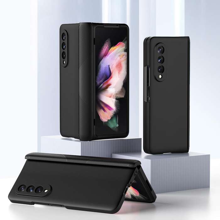 For Samsung Galaxy Z Fold3 5G 360 Full Body Armor Hinge Flip Phone Case(Black)