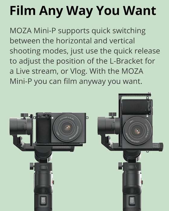 MOZA Mini-P 3 Axis Handheld Gimbal Stabilizer for Action Camera and Smart Phone(Black)