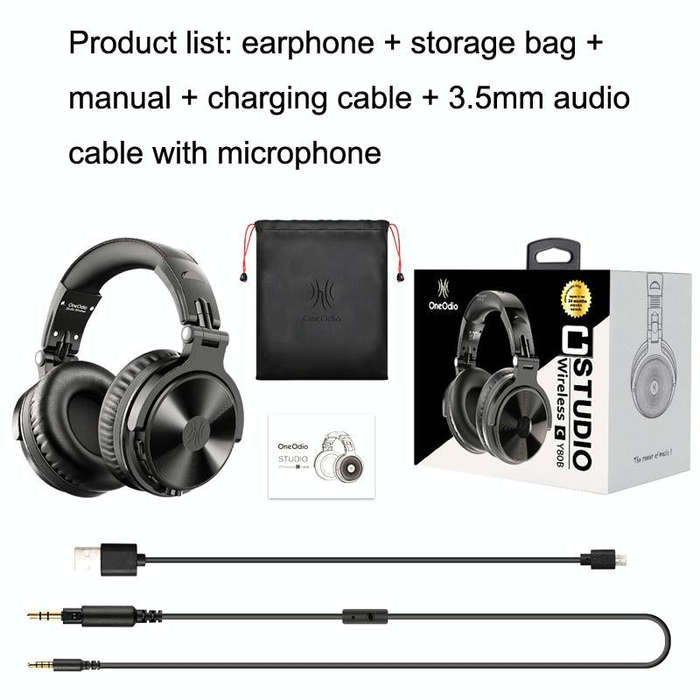 OneOdio PRO-C Bilateral Stereo Pluggable Over-Ear Wireless Bluetooth Monitor Headset(Black)
