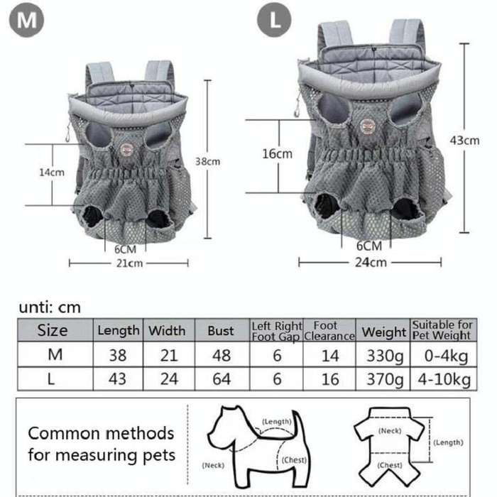 Doglemi Pet Outing Backpack Dog Shoulder Chest Bag Breathable Mesh Dog Cat Bag, Size:L(Pink Gray)