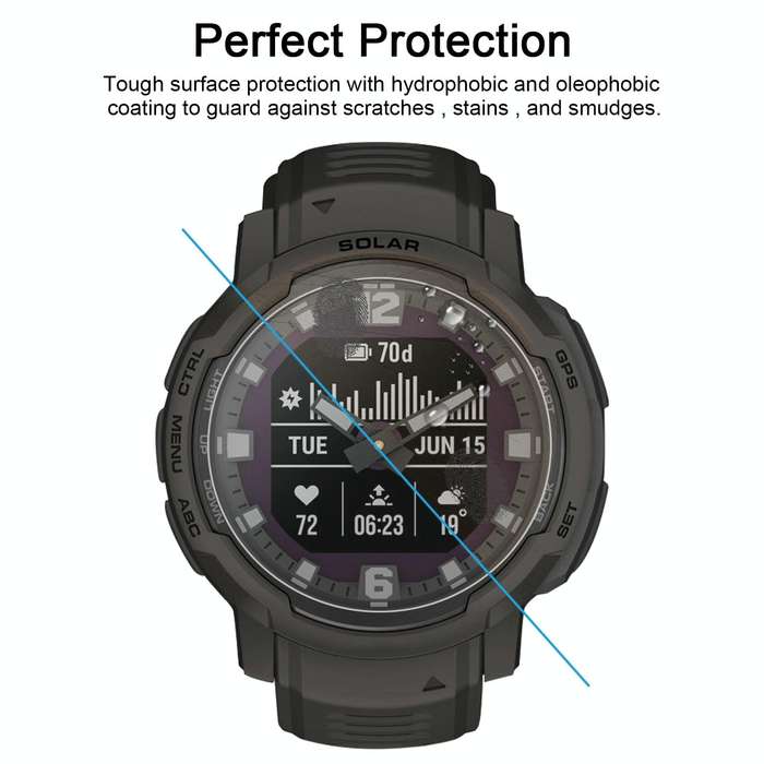 For Garmin Instinct Crossover Smart Watch Tempered Glass Film Screen Protector